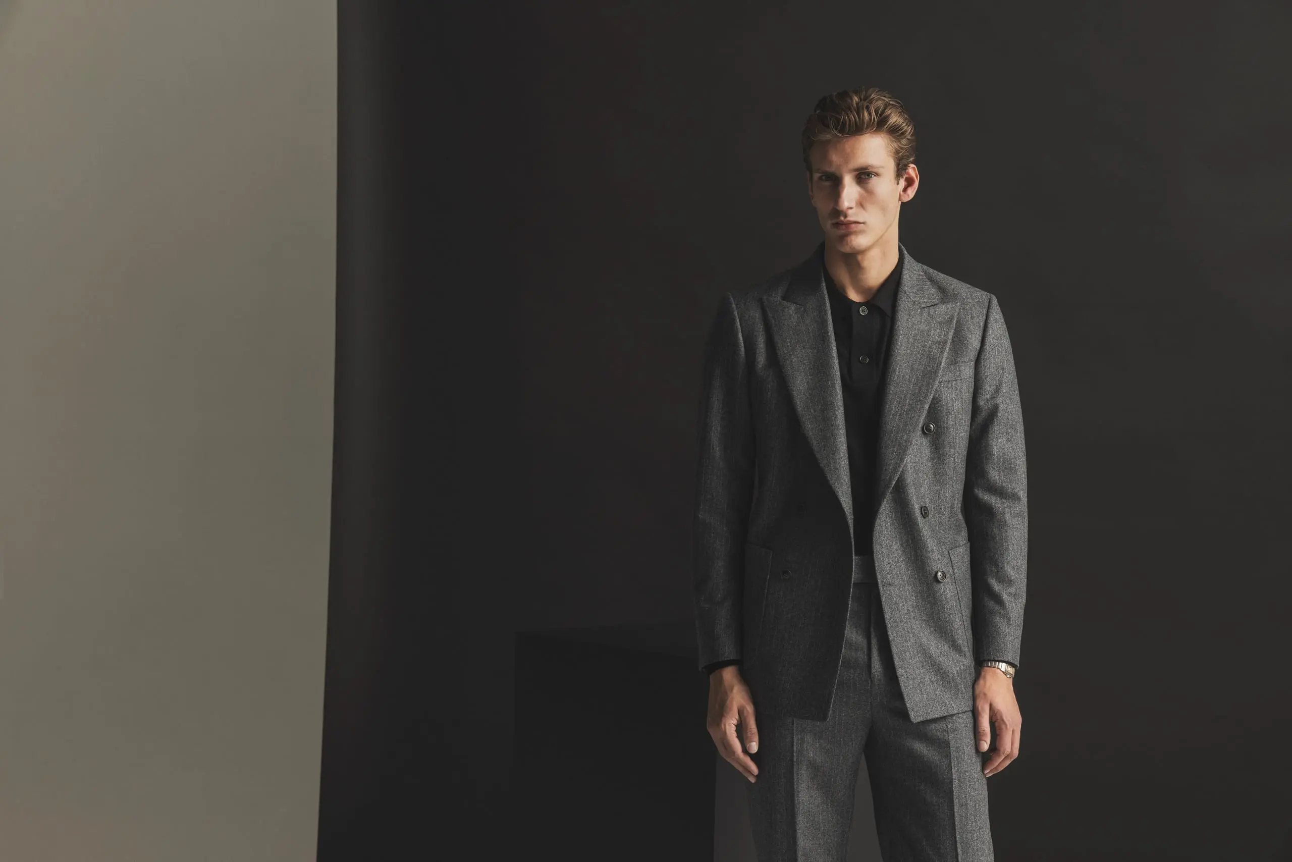 Editorial menswear image used to break up the retail media article.